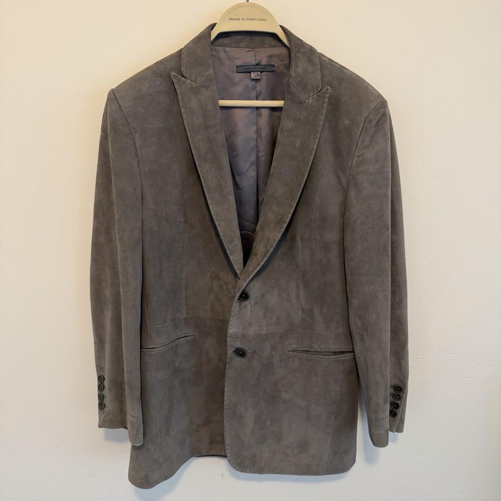 John Varvatos Collection Made in Italy Goat Suede Blazer Jacket EU 46 US 34 36